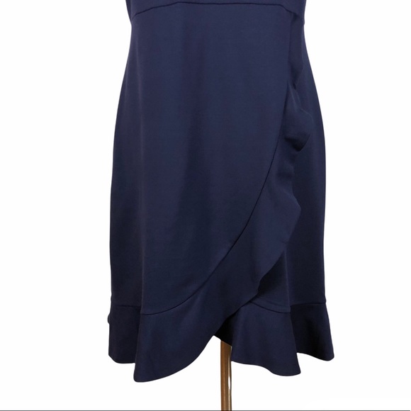 Lark & Ro Blue Faux Wrap Ruffle Dress - Picture 10 of 12